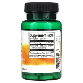 Thành phần vi chất của Swanson Vitamin B12 500 mg 100 Capsules 087614010304