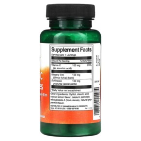 Thành phần vi chất của Swanson Vitamin C Lozenges with Echinacea and Slippery Elm 60 Lozenges 087614115474