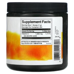 Thành phần vi chất của Swanson Vitamin C Powder 16 oz (454 g) 087614111308