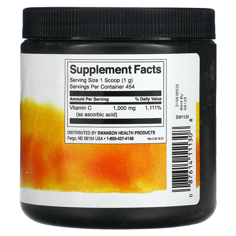 Swanson Vitamin C Powder 16 oz (454 g) 2 Thành phần vi chất của Swanson Vitamin C Powder 16 oz (454 g) 087614111308