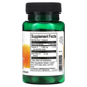 Thành phần vi chất của Swanson Vitamin C with Rose Hips 1.000 mg 30 Capsules 087614112510