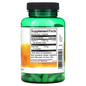 Thành phần vi chất của Swanson Vitamin C With Rose Hips 90 Capsules 087614110547
