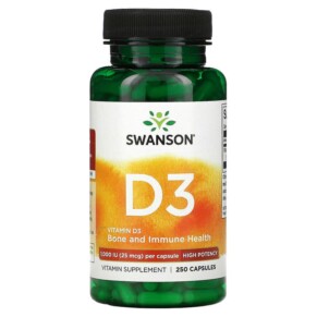 Thực phẩm chức năng Swanson Vitamin D3 1.000 IU 250 Capsules 087614110301