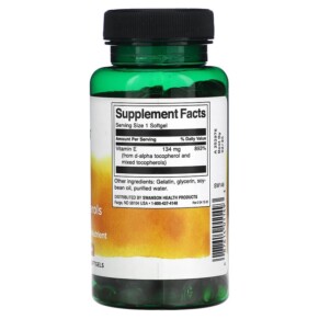 Thành phần vi chất của Swanson Vitamin E Mixed Tocopherols 1.200 IU (34 mg) 250 Softgels 087614011493