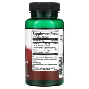 Thành phần vi chất của Swanson Vitamin E with Selenium 400 IU 90 Softgels 087614020228