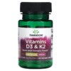 Thực phẩm chức năng Swanson Vitamins D3 & K2 60 Veggie Caps 087614118093