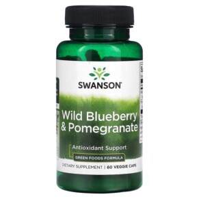 Thực phẩm chức năng Swanson Wild Blueberry & Pomegranate 60 Veggie Caps 087614060804