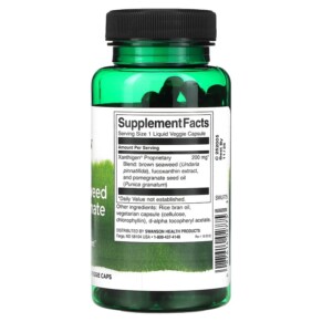 Thành phần vi chất của Swanson Xanthigen Brown Seaweed & Pomegranate Blend 200 mg 90 Liquid Veggie Caps 087614027753