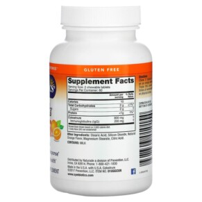 Thành phần vi chất của Symbiotics Colostrum Plus Orange Creme 120 Chewable Tabs 647303010154