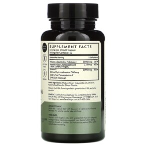 Thành phần vi chất của Terra Origin A-D-K Essential Vitamins 60 Liquid Capsules 857668007588