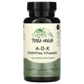 Thực phẩm chức năng Terra Origin A-D-K Essential Vitamins 60 Liquid Capsules 857668007588