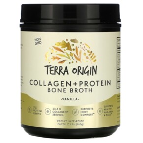 Thực phẩm chức năng Terra Origin Collagen + Protein Bone Broth Vanilla 16.43 oz (466 g) 857668007106