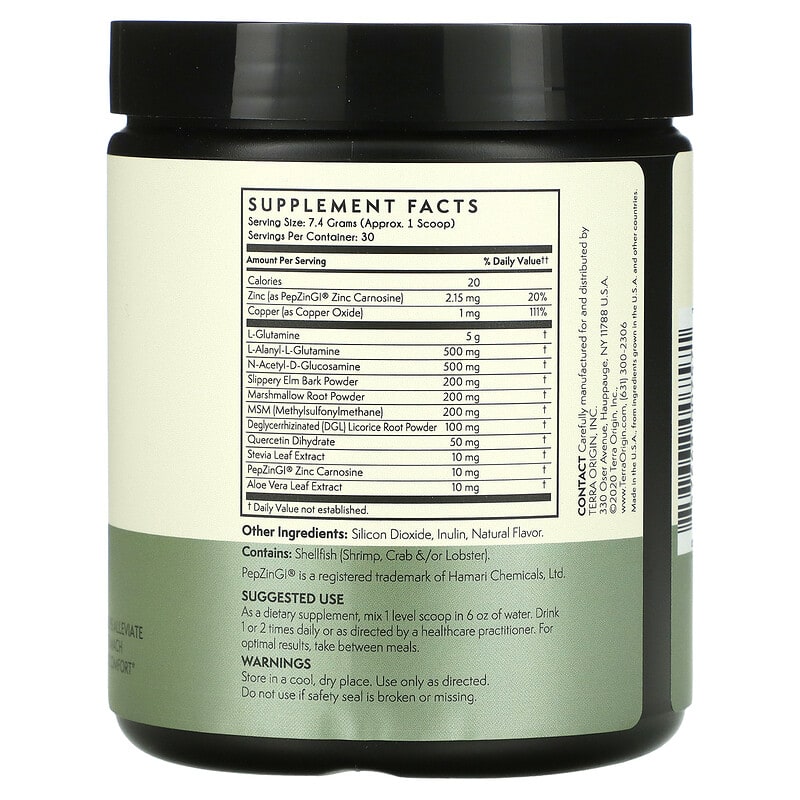 Terra Origin Healthy Gut Mint 7.83 oz (222 g) 2 Thành phần vi chất của Terra Origin Healthy Gut Mint 7.83 oz (222 g) 857668007571