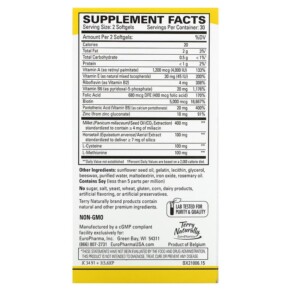 Thành phần vi chất của Terry Naturally Hair Renew Formula 60 Softgels 367703210069