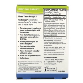 Thành phần vi chất của Terry Naturally Vectomega Salmon Omega-3 EPA/DHA 60 Capsules 367703367169
