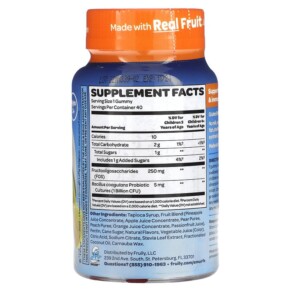 Thành phần vi chất của The Smurfs Kids Gummy Digestive Probiotic Ages 3+ Smurf Berry 40 Gummies 850019556971