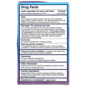 Thành phần vi chất của TheraTears Dry Eye Therapy Lubricant Eye Drops 30 Sterile Single-Use Vials 358790000305