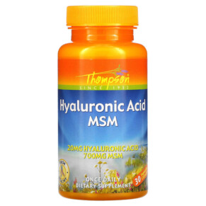 Thực phẩm chức năng Thompson Hyaluronic Acid MSM 30 Vegetarian Capsules 031315617690