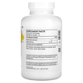 Thành phần vi chất của Thorne Betaine HCL & Pepsin 225 Capsules 693749415022