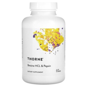 Thực phẩm chức năng Thorne Betaine HCL & Pepsin 225 Capsules 693749415022