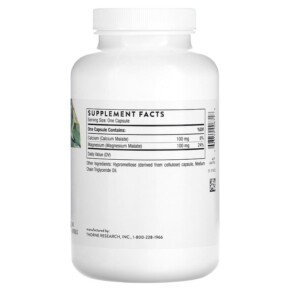 Thành phần vi chất của Thorne Calcium-Magnesium Malate 240 Capsules 693749006718