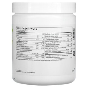Thành phần vi chất của Thorne Catalyte Lemon Lime Flavored Electrolytes 11.01 oz (312 g) 693749006299