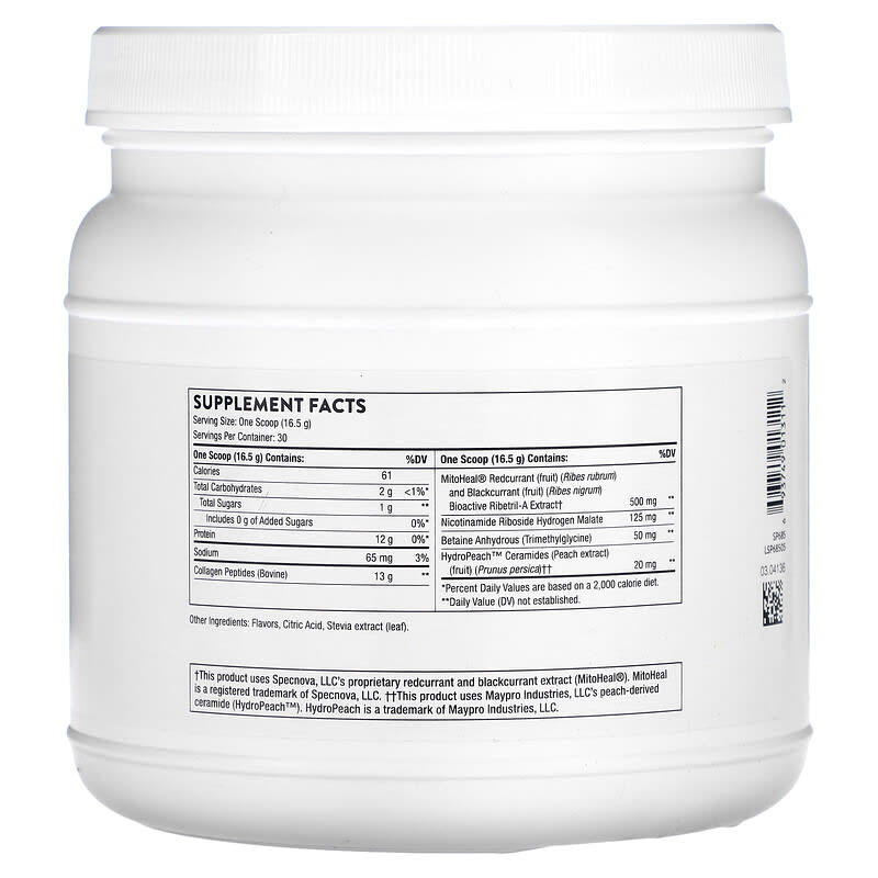 Thorne Collagen Plus Passion Berry 17.5 oz (495 g) 2 Thành phần vi chất của Thorne Collagen Plus Passion Berry 17.5 oz (495 g) 693749013112