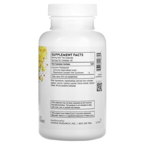 Thành phần vi chất của Thorne Curcumin Phytosome 1.000 mg 120 Capsules 693749006305
