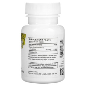 Thành phần vi chất của Thorne D-10.000 60 Capsules 693749148012