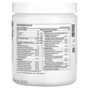 Thành phần vi chất của Thorne Daily Greens Plus 6.7 oz (192 g) 693749014225