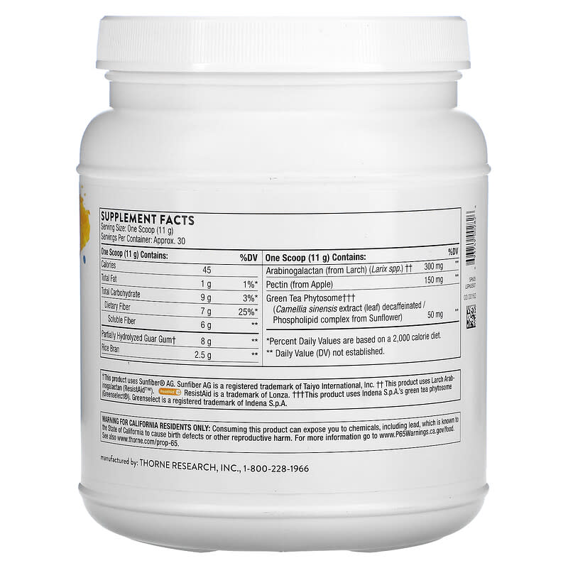 Thorne FiberMend 11.6 oz (330 g) 2 Thành phần vi chất của Thorne FiberMend 11.6 oz (330 g) 693749002826