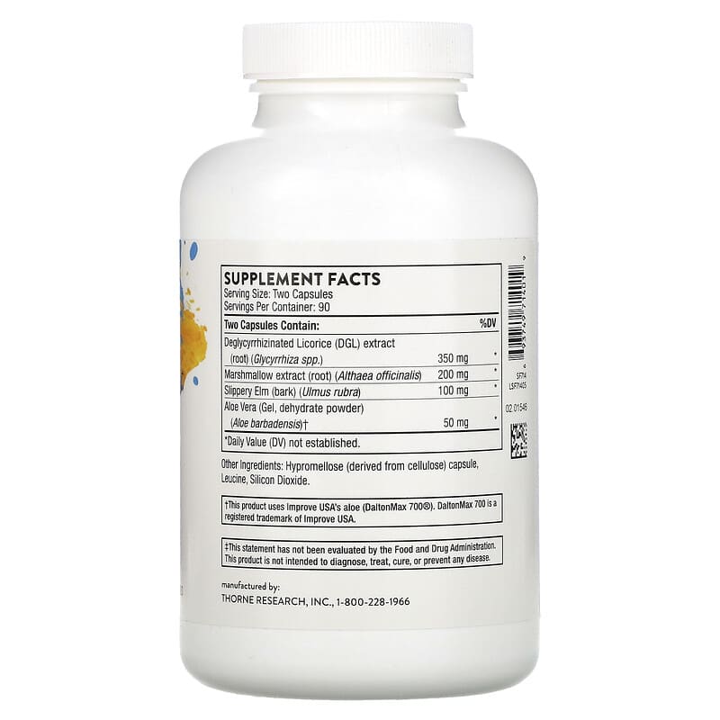 Thorne GI-Relief 180 Capsules 2 Thành phần vi chất của Thorne GI-Relief 180 Capsules 693749714019