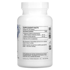 Thành phần vi chất của Thorne Glucosamine & Chondroitin 90 Capsules 693749767022