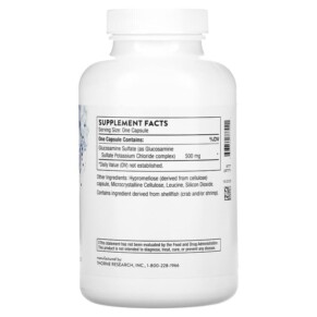 Thành phần vi chất của Thorne Glucosamine Sulfate 180 Capsules 693749777021
