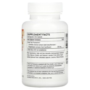 Thành phần vi chất của Thorne Green Tea Phytosome 60 Capsules 693749336020