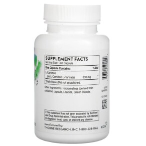 Thành phần vi chất của Thorne L-Carnitine 60 Capsules 693749502029