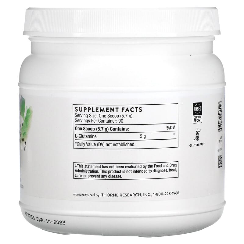 Thorne L-Glutamine Powder 18.1 oz (513 g) 2 Thành phần vi chất của Thorne L-Glutamine Powder 18.1 oz (513 g) 693749519027