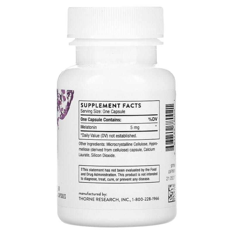 Thorne Melaton-5 60 Capsules 2 Thành phần vi chất của Thorne Melaton-5 60 Capsules 693749780021