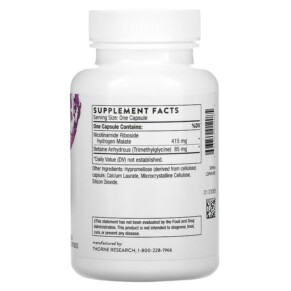 Thành phần vi chất của Thorne NiaCel 400 60 Capsules 693749012085