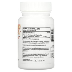 Thành phần vi chất của Thorne O.P.C.-100 60 Capsules 693749745020