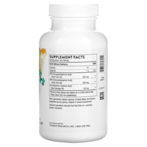 Thành phần vi chất của Thorne Omega Plus 90 Gelcaps 693749607014