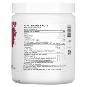 Thành phần vi chất của Thorne Ovarian Care Mixed Berry 8.32 oz (236 g) 693749013587