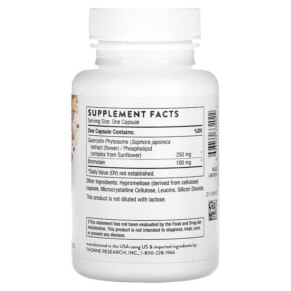 Thành phần vi chất của Thorne Quercenase 60 Capsules 693749332022