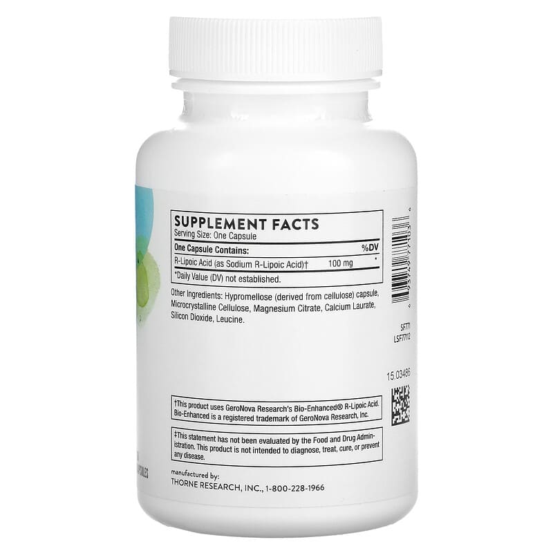 Thorne R-Lipoic Acid 60 Capsules 2 Thành phần vi chất của Thorne R-Lipoic Acid 60 Capsules 693749771036