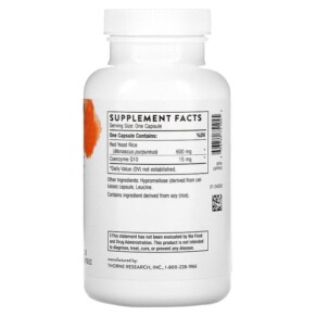 Thành phần vi chất của Thorne Red Yeast Rice + CoQ10 120 Capsules 693749751045