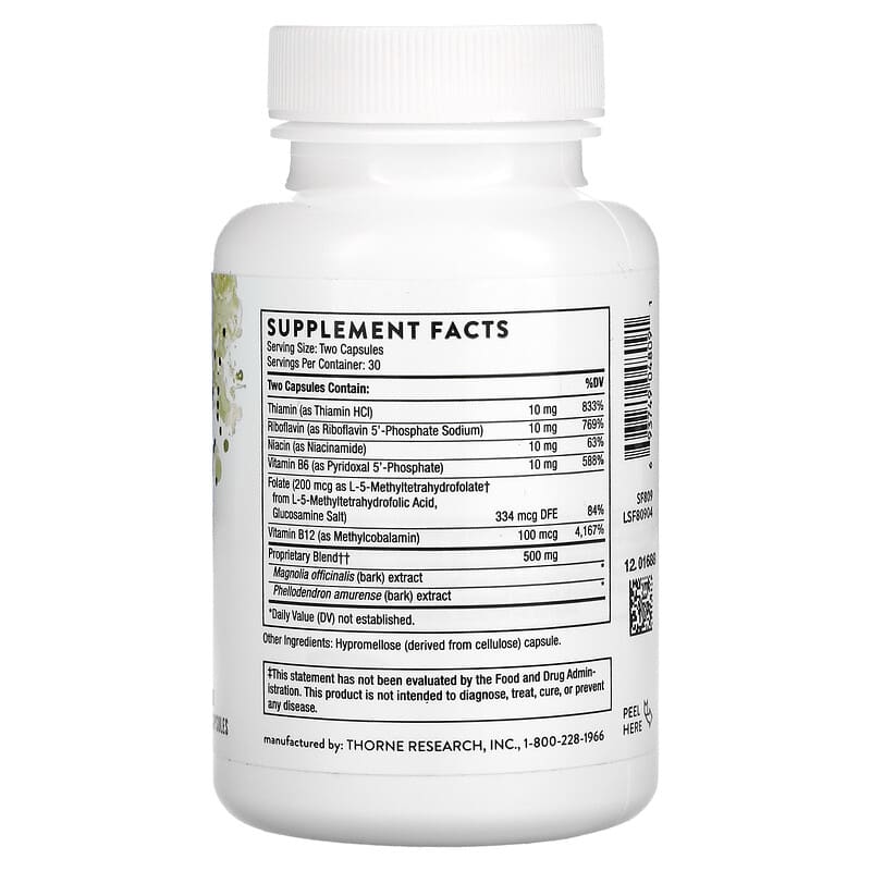 Thorne Relora Plus 60 Capsules 2 Thành phần vi chất của Thorne Relora Plus 60 Capsules 693749048091