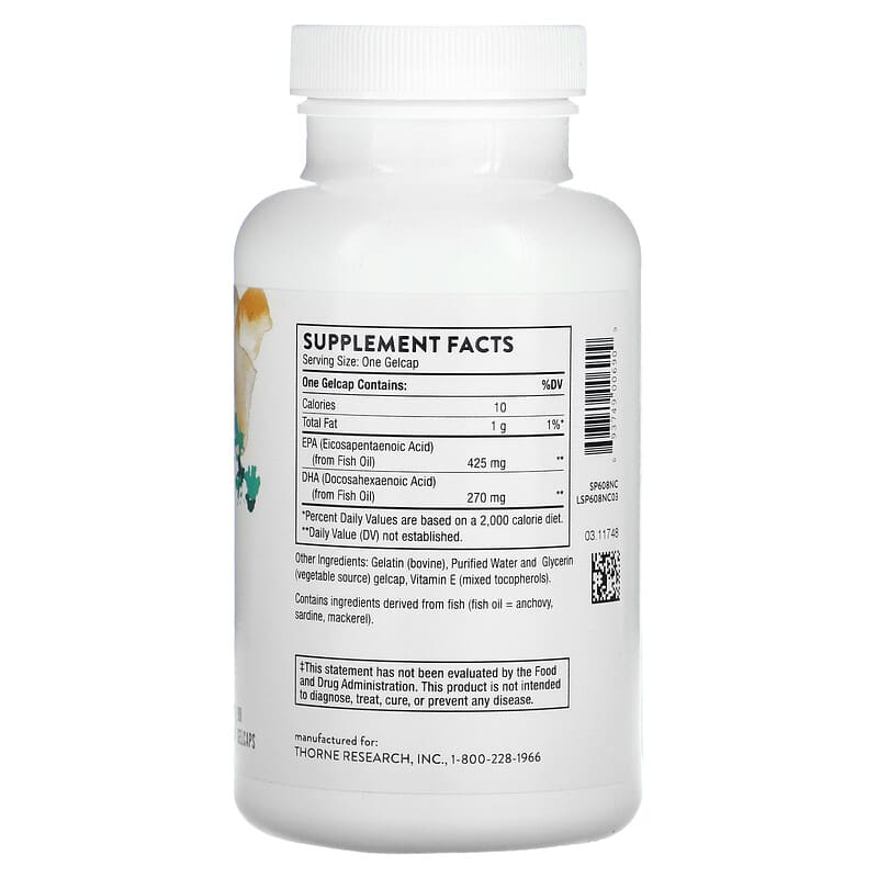 Thorne Super EPA 90 Gelcaps 2 Thành phần vi chất của Thorne Super EPA 90 Gelcaps 693749006909