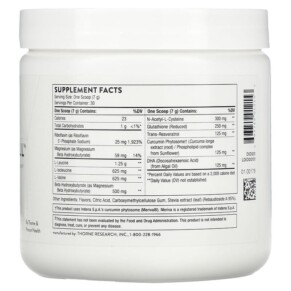 Thành phần vi chất của Thorne Synaquell Brain Support For The Contact Sport Athlete 7.41 oz (210 g) 693749012153