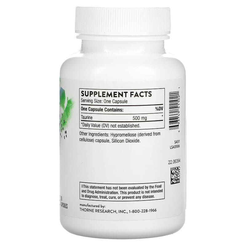Thorne Taurine 90 Capsules 2 Thành phần vi chất của Thorne Taurine 90 Capsules 693749511021