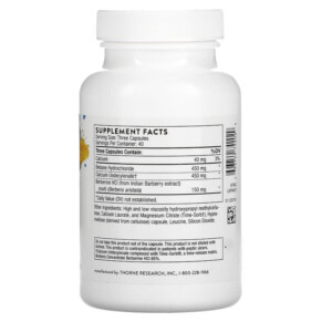 Thành phần vi chất của Thorne Undecyn 120 Capsules 693749742029